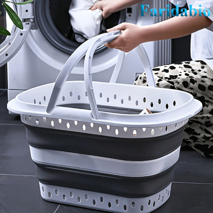 Collapsible Laundry Basket 16 Gallon with Handles – Foldable Plastic Laundry Hamper, Space-Saving Portable Dirty Clothes Basket for Bathroom, Bedroom & Laundry Room