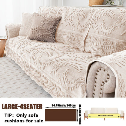 Faux Rabbit Fur Sofa Cover Thickened Quilted Plush Warm Non-Slip Machine Washable Pet Friendly Breathable Sofa Cushion for Living Room Bedroom Office - 2 3 Seater Large