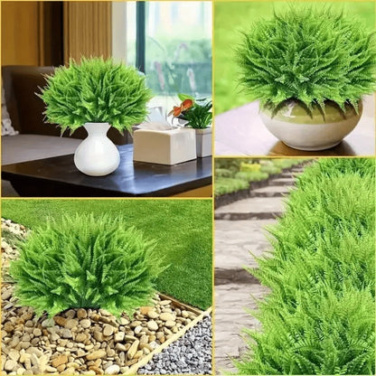Artificial Boston Fern Plants 10 Pack – Fake Faux Ferns for Indoor Outdoor Home Garden Office Porch Decor