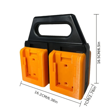DeWalt 18V 20V Battery Storage Rack – 4-Port Portable Holder with Mounting Frames, Upgradeable Tool Hanger Organizer, Modular & Individually Assembled Battery Mount for Workshop & Jobsite