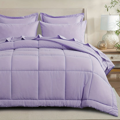 7 Piece Comforter Set Luxury Soft Fluffy Bedding All Season Bed in a Bag with Comforter Fitted Sheet Flat Sheet Pillowcases Hypoallergenic Breathable Easy Care Queen King Twin XL Full