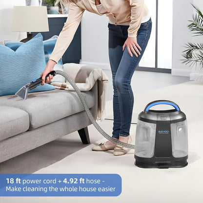 Portable Carpet Spot Cleaner 450W 12.5Kpa Upholstery Stain Remover Machine 42oz Tank 4.92ft Hose with Cleaning Solution for Pets Area Rugs Couch Stairs Auto Interior