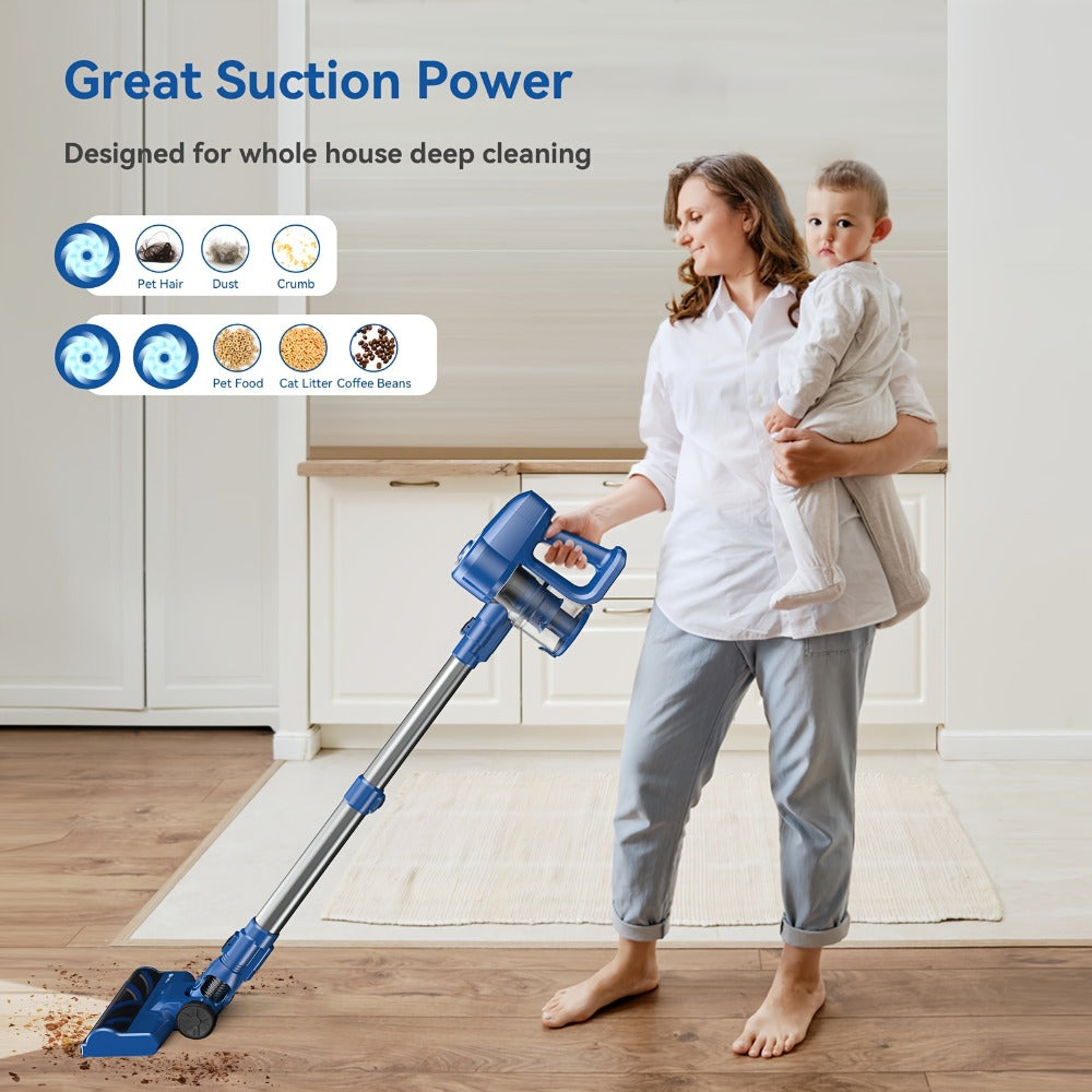 Cordless Vacuum Cleaner Stick Vacuum – MAX 70Kpa Suction, 45-Min Runtime, Anti-Tangle, 50.72oz Dust Cup, Rechargeable Wireless Vacuum for Hardwood Floor, Carpet & Pet Hair