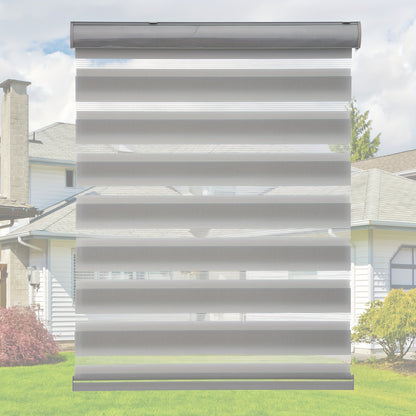 Cordless Zebra Blinds Double Layer Light Control Privacy Window Shades for Bedroom Living Room Office Easy Install Multiple Sizes