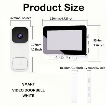 Smart Video Doorbell Wireless Touchscreen Display | Motion Detection 2-Way Audio Local Storage No Subscription | Easy No-Wire Install Home Security Doorbell Camera System