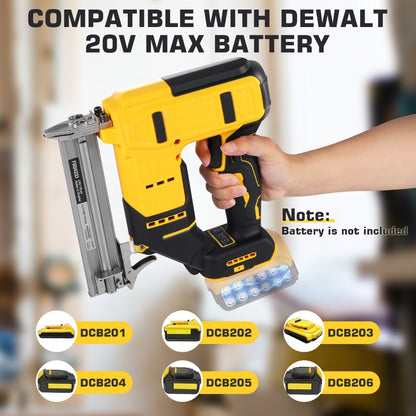 Cordless Brad Nailer and Stapler 2-in-1 Compatible with DEWALT 20V MAX Battery, Brushless Motor, Heavy-Duty Safety Lock, Fires 1-3/16" Nails & 7/8" Staples for Flooring Trim Woodworking (Tool Only)