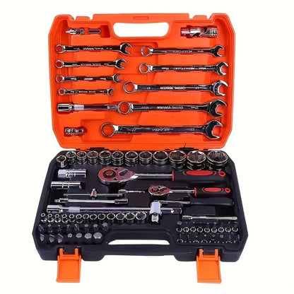 Premium Stainless Steel Repair Tool Kit 55/82/94/121PCS – Complete Automotive & Home Repair Set | Multi-Function Hand Tools | No Charging Required | Easy to Use | Perfect Gift for Men