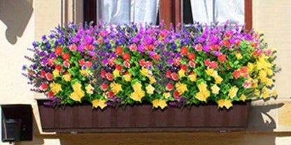 Artificial Flowers Outdoor UV Resistant Faux Daisy Bundles for Porch Patio Garden Decor - 9/18/27/36 Bundles Multicolor Realistic Fake Flowers Spring Summer Window Box Hanging Planter