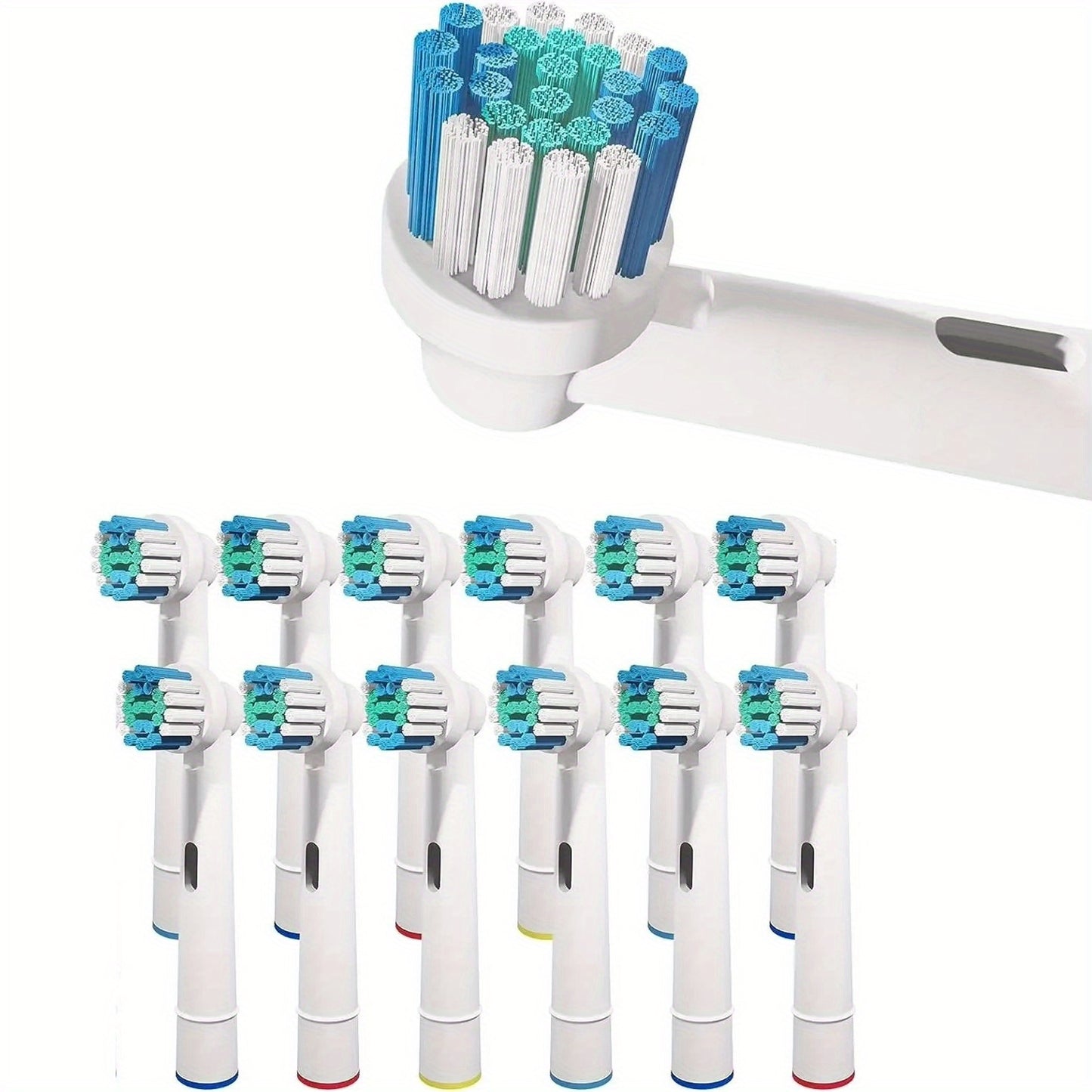 Replacement Toothbrush Heads Compatible with Oral-B Electric Toothbrush - 12 Pack Professional Brush Heads, Deep Clean Bristles, Plaque Removal, Fits Oral-B Pro, Vitality, CrossAction & Smart Series