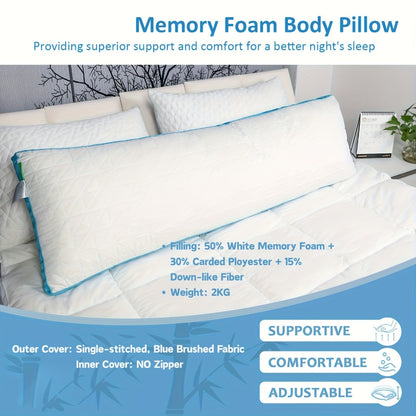 Body Pillow for Adults Full Body Pillow Firm Long Sleeping Pillow for Back Stomach Side Sleeper Bed Pillow Support Pregnancy Pillow Grey Pink