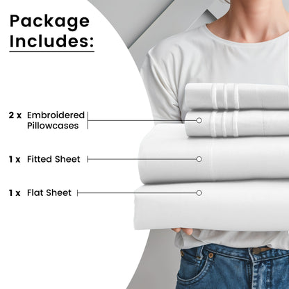Fitted Sheet Set 6-Piece Brushed Polyester Deep Pocket Bed Sheets 20 Colors Hotel Luxury Soft Bedding with Embroidered Pillowcases