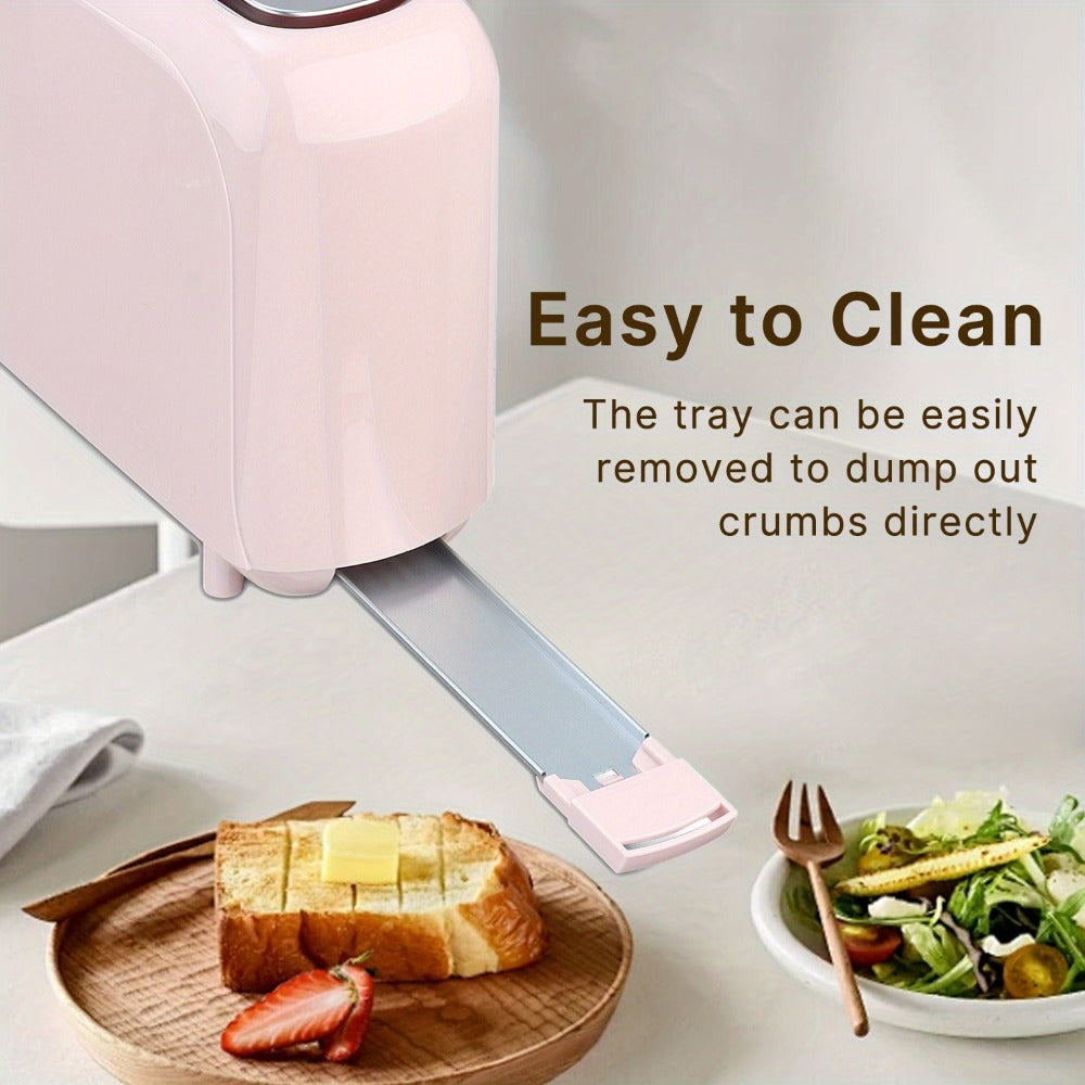 2-Slice Toaster – 6 Shade Settings, Cancel, Reheat & Defrost Functions, Removable Crumb Tray, 750W Compact Design for Bread, Waffles & Bagels, Available in Red, White, Black, Yellow, Pink & Blue