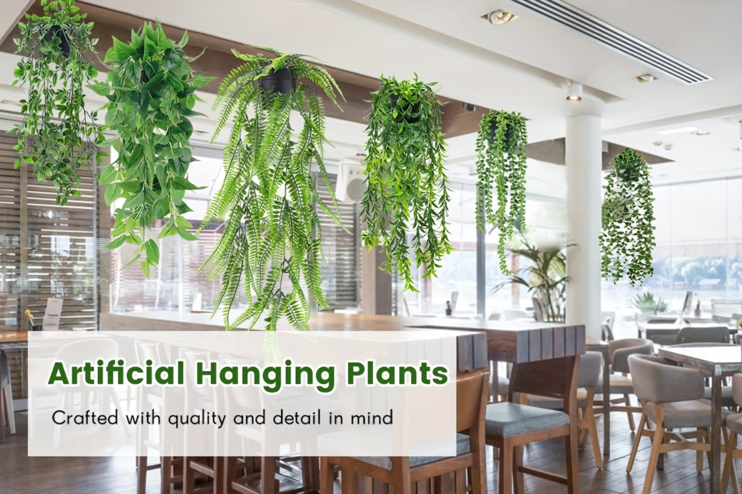 Artificial Hanging Ivy Vines – Fake Eucalyptus & Mandala Green Vine Plants for Indoor Wall Decor – Faux Hanging Plants for Bedroom, Bathroom, Balcony, Bookshelf & Living Room Aesthetic – 6 or 8 Pack