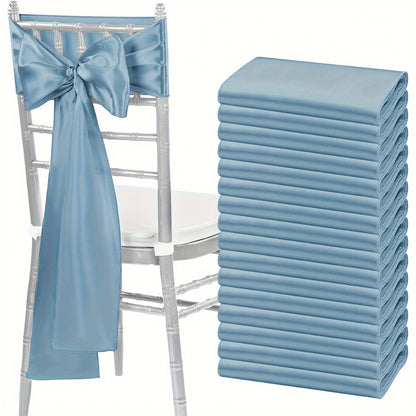 100pcs Satin Chair Sashes Bows for Wedding Banquet Party Event Decoration – 13 Colors, 18×275cm