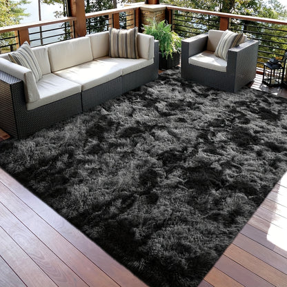 Tie-Dye Shaggy Fluffy Area Rug Non-Slip Machine Washable – Soft Plush Fuzzy Carpet for Bedroom, Living Room, Hallway & Dorm – 6 Colors, 4 Sizes: 2x6, 3x5, 6x9, 8x10 Ft