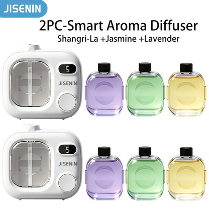 Essential Oil Diffuser Waterless Hanging Diffuser 5 Spray Modes 500mAh Rechargeable with Essential Oil Sets for Bedroom Office Hotel Kitchen Bathroom Desk Decor Aromatherapy Gift