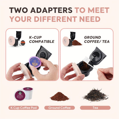 Single Serve Coffee Maker 2-in-1 K-Cup Compatible and Coffee Grounds - Mini Drip Coffee Machine 4-8oz Fast Brew for Home Office Travel Dorm, Compact Coffee and Tea Maker with Removable Tank Quiet Operation