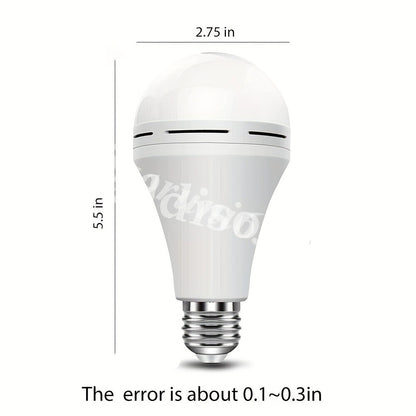 Emergency Light Bulb for Power Outages, Self-Charging Battery Backup LED Bulb 1200mAh 60 Watt Equivalent, Stays On During Blackout, E26 Base Rechargeable Backup Bulb for Home Safety Daily Use