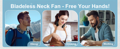Neck Fan Portable Bladeless 360° Cooling, 16-Hour Battery Life, 4 Speed Settings, USB Rechargeable Hands-Free Wearable Personal Fan for Women and Men, Travel, Office, Outdoor, Camping and Stocking Stuffer