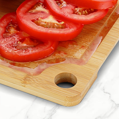 Wood Cutting Board Set of 3 Natural Wooden Chopping Boards with Juice Groove & Non-Slip Edges – Reversible Design for Meat BBQ Home Kitchen Restaurant Holiday Gift