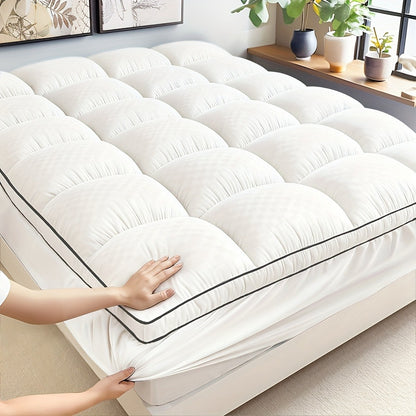 Quilted Mattress Topper Pillow Top 1000GSM - Fitted Mattress Pad Cover Deep Pocket 8-21 Inch, Breathable Cooling Mattress Protector Twin Full Queen King, Machine Washable, 4 Colors