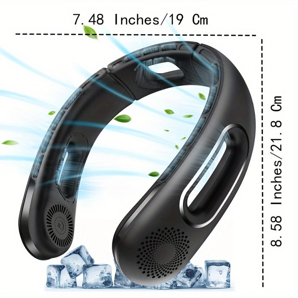 Neck Fan Portable Bladeless 360° Cooling, 16-Hour Battery Life, 4 Speed Settings, USB Rechargeable Hands-Free Wearable Personal Fan for Women and Men, Travel, Office, Outdoor, Camping and Stocking Stuffer