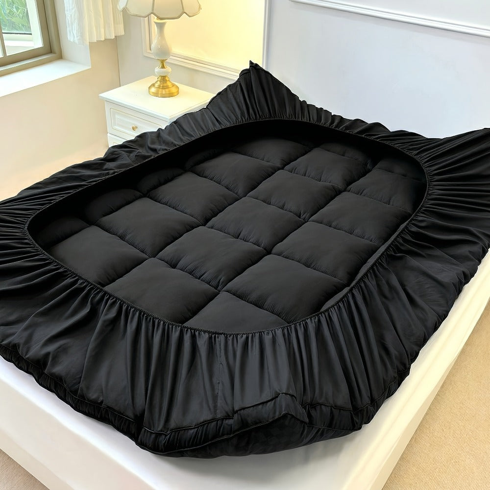 Quilted Mattress Topper Pillow Top 1000GSM - Fitted Mattress Pad Cover Deep Pocket 8-21 Inch, Breathable Cooling Mattress Protector Twin Full Queen King, Machine Washable, 4 Colors
