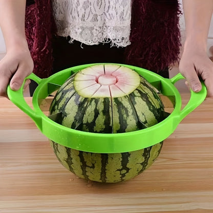 Stainless Steel Watermelon Cutter Slicer - One-Motion Core & Slice Tool, Reusable Fruit Separator for Kitchen
