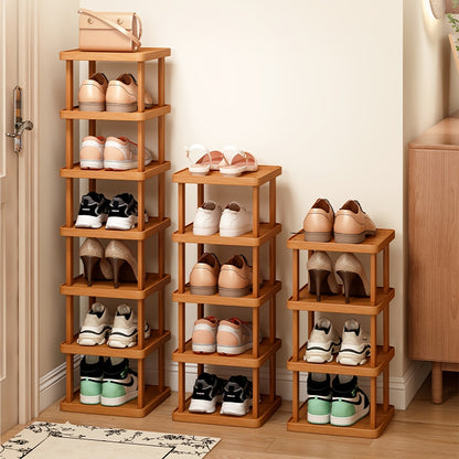 Bamboo Shoe Rack 6 or 9 Tier – Space-Saving Wood Grain Shoe Organizer, Easy Assembly Freestanding Shoe Shelf for Entryway, Living Room, Bedroom & Dorm