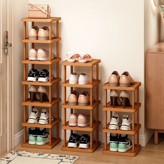 Bamboo Shoe Rack 6 or 9 Tier – Space-Saving Wood Grain Shoe Organizer, Easy Assembly Freestanding Shoe Shelf for Entryway, Living Room, Bedroom & Dorm