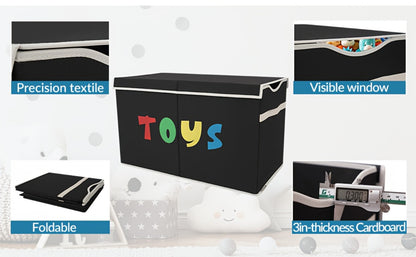 Extra Large Collapsible Kids Storage Chest with Lid – 31.7 Gal Toy Box Organizer Bins for Boys Girls Bedroom Nursery Living Room