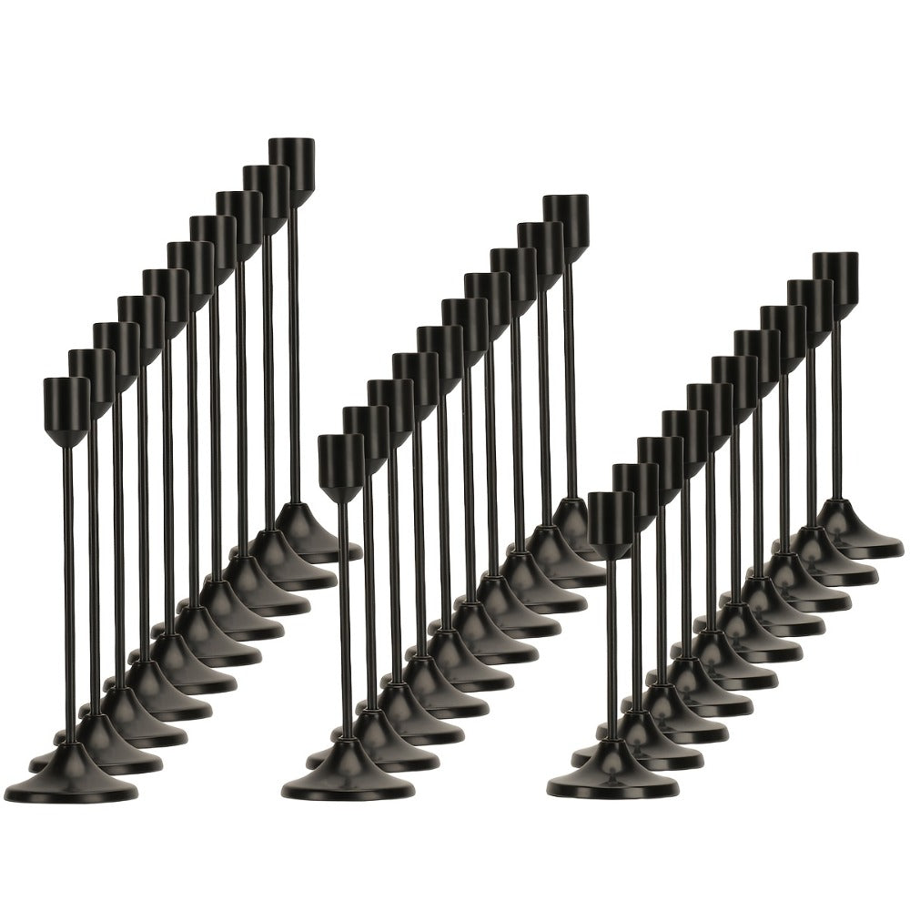 Metal Cone Candle Holders 30-Pack – Elegant Taper Candle Holder Set for Christmas, Halloween, Weddings & Parties – Polished Finish Tabletop Decor for Home, Hotel & Events