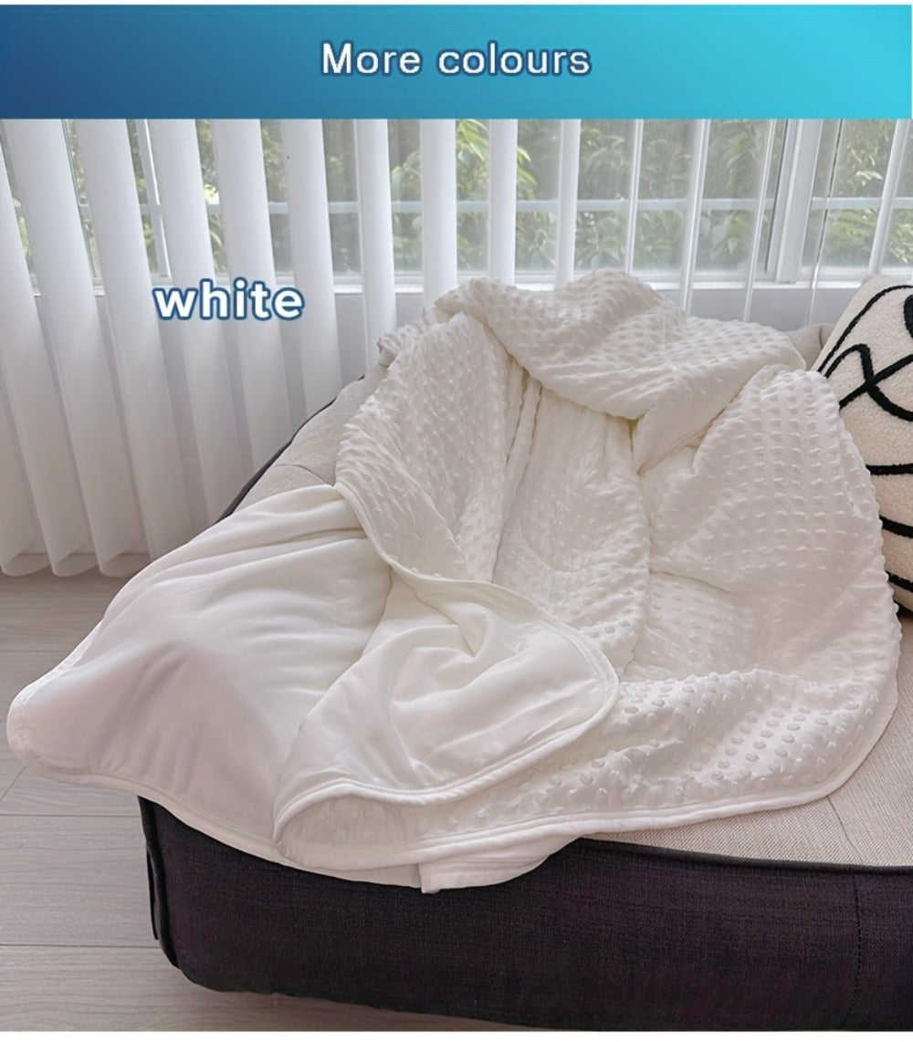 Cooling Blanket for Summer – Breathable Lightweight Throw with Soundwave Embossed Striped Design, 100% Polyester Machine Washable Blanket & Shawl for Bed, Sofa & Travel (Multiple Colors & Sizes)