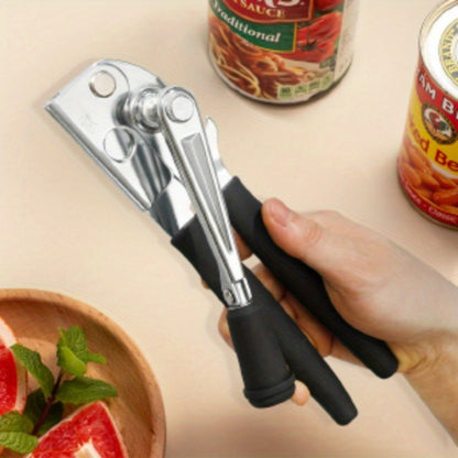 Heavy Duty Manual Can Opener Stainless Steel Commercial Grade with Non-Slip Ergonomic Handle Dual Can and Bottle Opener for Restaurant and Home Kitchen Use