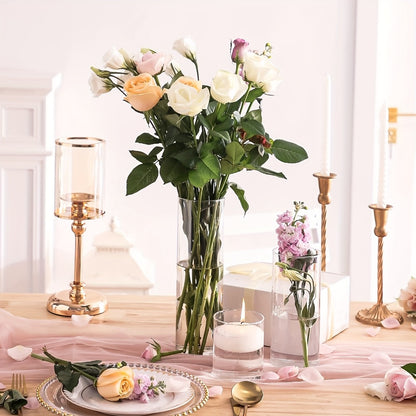 Clear Glass Cylinder Vases Bulk Set 12 24 48pcs 4 6 8 10 Inch Tall Flower Vase Hurricane Floating Candle Holder for Wedding Centerpieces Party Table Decor Valentine Halloween Christmas Home Kitchen