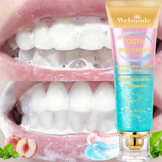 Niacinamide Toothpaste for Whitening & Deep Cleaning - Gentle Natural Care, Mint Peach Flavor, Freshens Breath, Travel-Friendly 3.52oz, Premium Daily Oral Care Toothpaste with Niacinamide