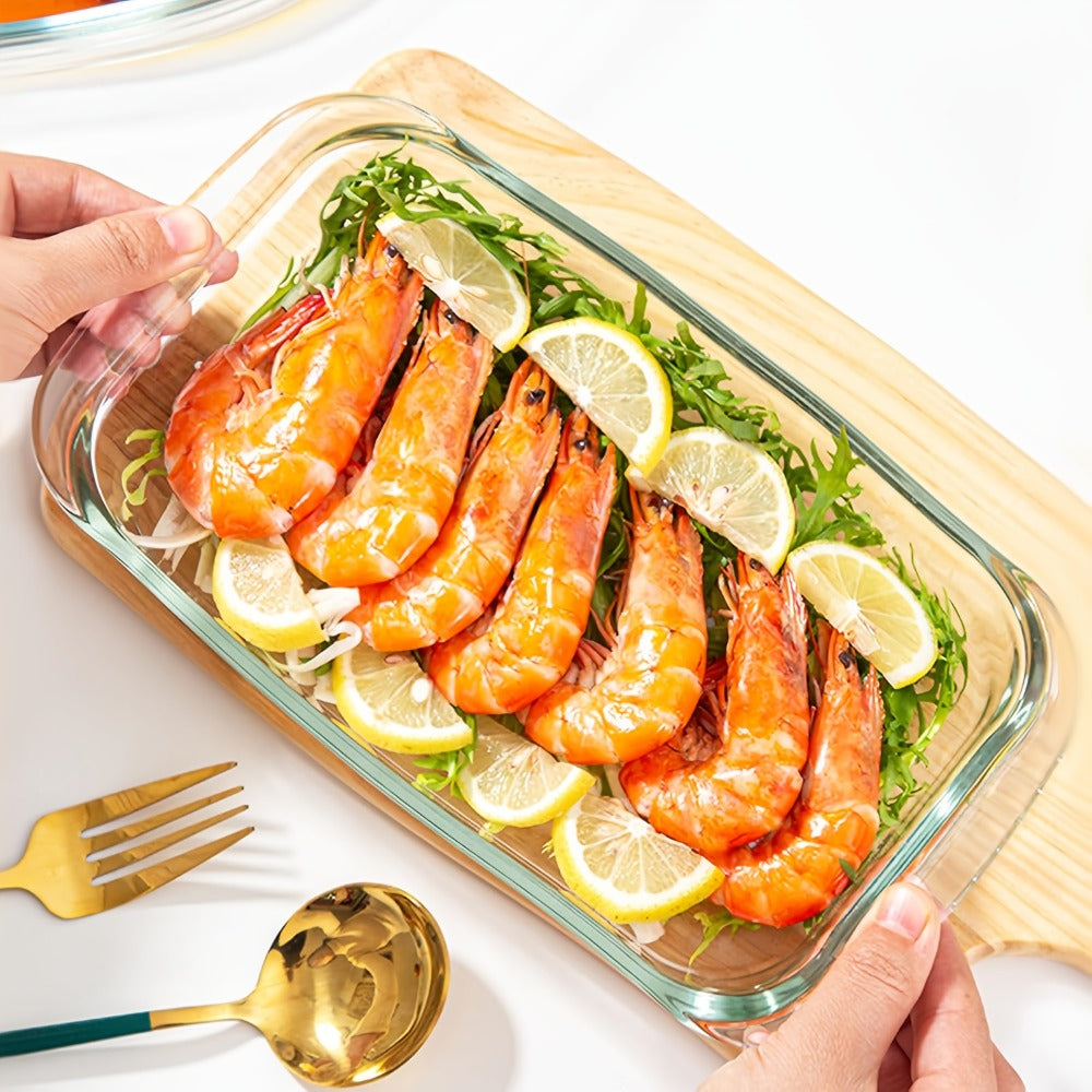 Glass Loaf Pan Set with Lids, 4pcs Stackable 1.9 QT Bread Baking Dish with Airtight Lid, Oven Microwave Dishwasher Safe Glass Food Storage Container for Bread, Cake, Meal Prep