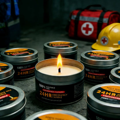 Long Burning Candles 4 Pack 96 Hour Burn Time Unscented Soy Palm Wax Candles in Metal Tins 80g Each Emergency Candles for Power Outage Camping Hiking Indoor Outdoor Holiday Decor Halloween Christmas
