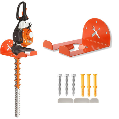 Weed Eater Hanger Wall Mount Trimmer Rack – 8" Heavy Duty Garage Storage Hooks for Grass Trimmer, Hedge Trimmer, Leaf Blower & Chainsaw | Garden Power Tool Holder Organizer Wall Bracket | 1/2/4pcs
