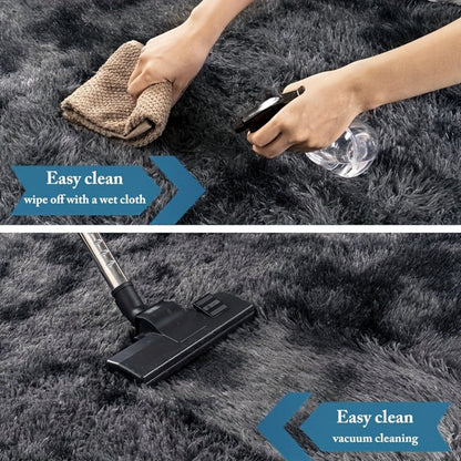 Tie-Dye Plush Fluffy Mat Absorbent Non-Slip – Luxury Soft Bathroom Rug for Living Room & Bedroom, Modern Home Decor Floor Mat, 31.5x78.7 in – Light Grey, Dark Gray, Light Pink, Black