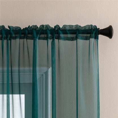 Sheer Curtains 2 Panels Rod Pocket – Light Filtering Privacy Window Drapes for Living Room Bedroom Modern Home Decor
