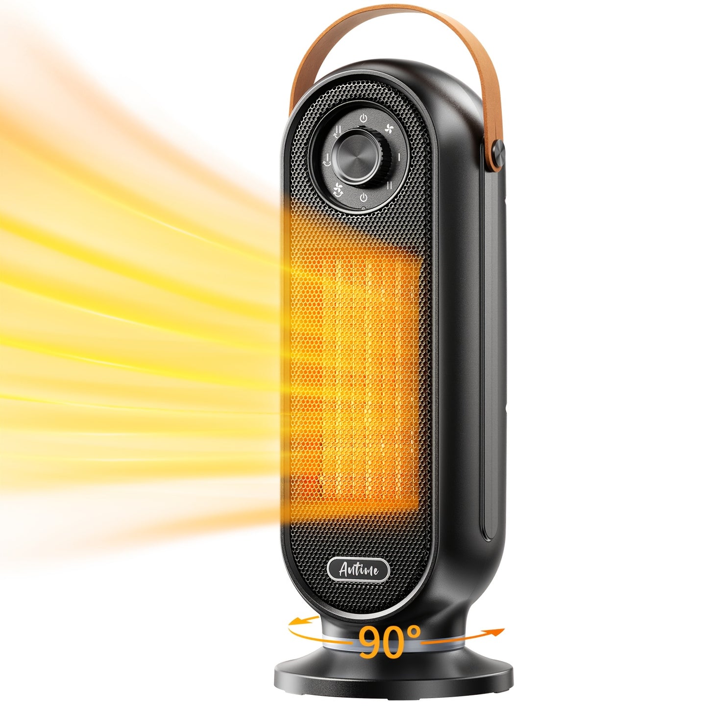 Space Heater 1500W with Remote Control & Digital Display – Portable Electric Heater for Indoor Use, 90° Oscillation, Overheat Protection, Ultra-Quiet Room Heater for Bedroom, Office & Home