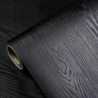 Wood Grain Contact Paper Peel and Stick Wallpaper - Self-Adhesive Removable Wall Sticker Waterproof Vinyl Film for Cabinets Countertops Furniture Doors Tables - White Black Brown DIY Home Decor