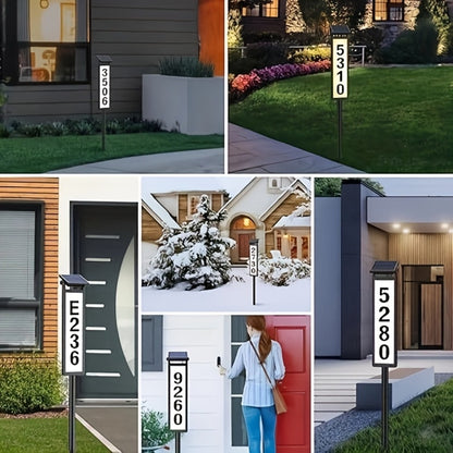 Solar House Number Light LED – DIY Address Sign with 38 LEDs, Switchable Warm & Cool White, IP44 Weatherproof, 270° Solar Panel, Auto On/Off for Home, Yard, Farm & Garden