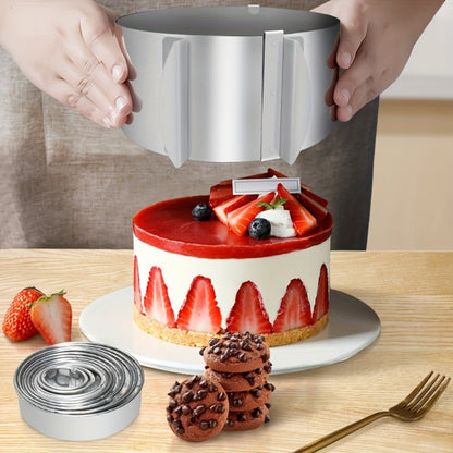 Adjustable Stainless Steel Cake Ring Mold 2-Pack, Retractable Round Mousse Cake Ring 6.3" to 11.8" Diameter, Heavy Duty Baking Ring for Mousse Cheesecake Layer Cake, Cake Decorating Tool
