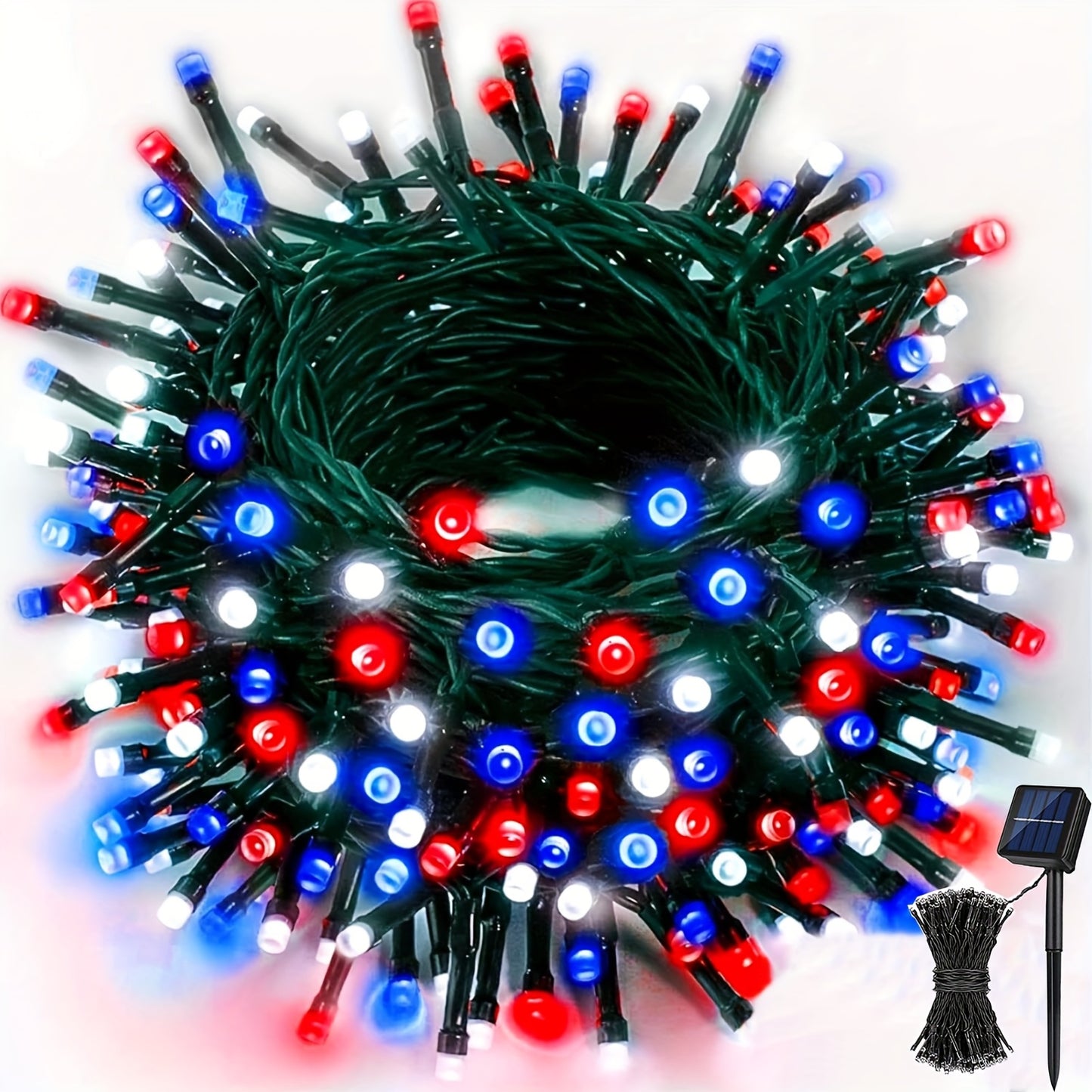 Solar LED Fairy String Lights IP65 Waterproof – 40FT or 80FT with 8 Lighting Modes for Independence Day, Christmas, Wedding, Garden & Yard – White, Warm White, Multi Color, Purple, Orange & Blue