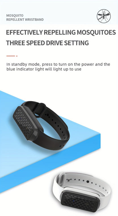 Ultrasonic Mosquito Repellent Bracelet 3-Pack – USB Rechargeable Intelligent Bug Repellent Wristband for Camping, Outdoor, Hiking & Travel, Waterproof Mosquito Control Bracelet for Adults & Kids
