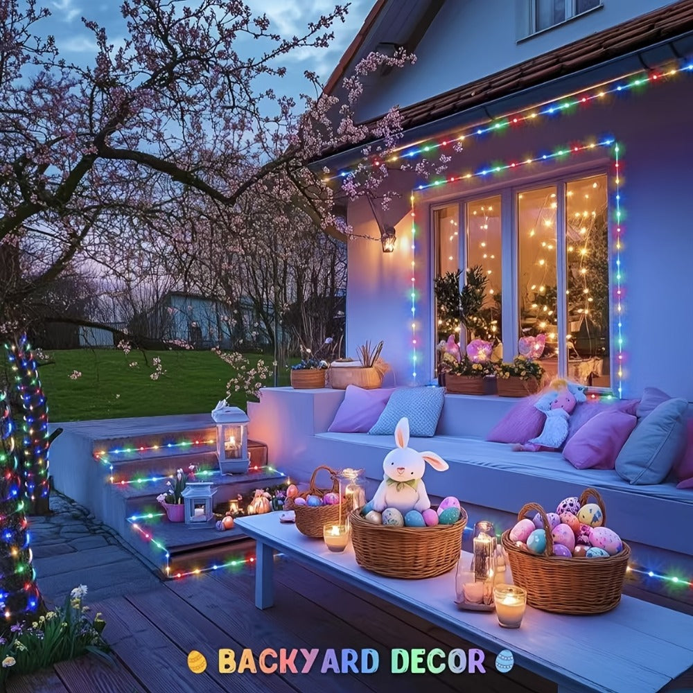 Solar Rope Lights Outdoor 33FT 100LED RGB – 8 Modes IP65 Waterproof String Lights for Garden, Patio, Party & Holiday Decor