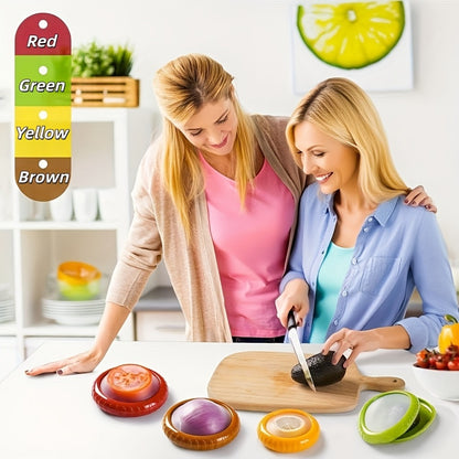 Silicone Food Storage Container Set – Reusable Produce Saver for Avocado, Onion, Tomato, Lemon, Garlic & Potato – Fridge-Safe Vegetable & Fruit Preservation Boxes, Reduce Food Waste