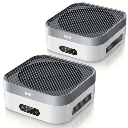 True HEPA Air Purifier for Home & Bedroom Up to 600 Sq Ft | USB-C Powered, 16dB Sleep Mode, Touch Screen Timer, 3-Stage Filtration | Removes Pets, Dust, Pollen, Smoke & Odors | Portable Grey & White